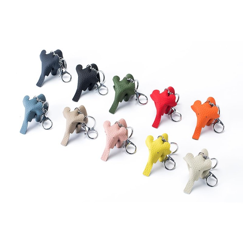 Yocipa Cute Bag Charm Genuine Leather Elephant Key Chain Leather