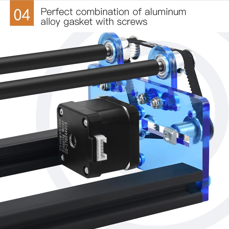 Topyond Laser Rotary Roller Engraving Module, 360° Rotating Stepper Motor,