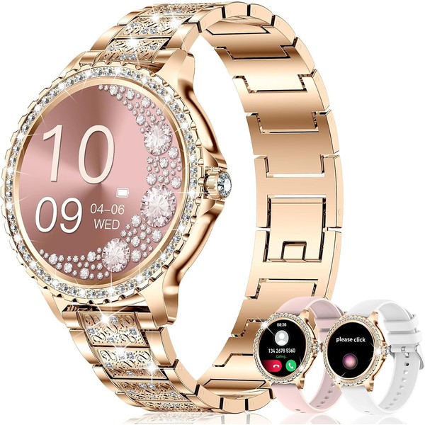 GADIXY Smart Watches for Women(Make/Answer Call) with Diamond:1.32" Fitness Tracker