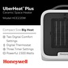 Honeywell UberHeat Plus Ceramic Space Heater for Small Rooms, White