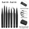 7x Tweezers Set Rustproof Antistatic for Computers, Electronic Repairs, Jewellery,