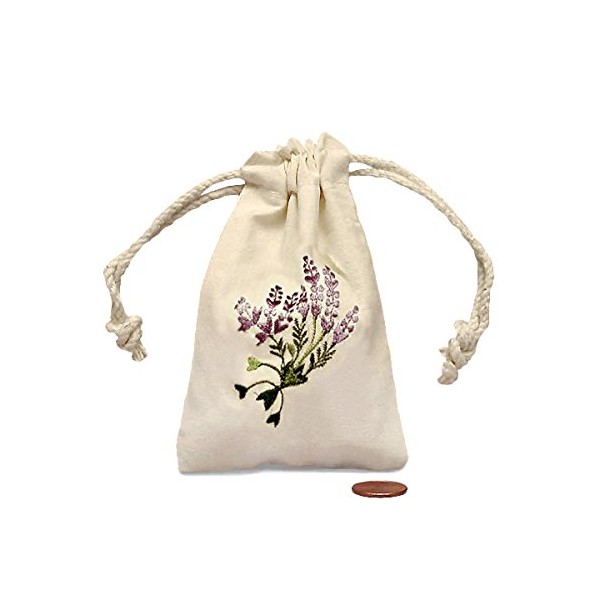 Lavender Mini Embroidered Muslin Pouch 3 X 5 | Quantity: 24