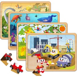 Puzzles for Kids Ages 4-6, Set of 4 Packs with 24-Piece,Preschool Educational Brain Teaser Toys for Boys and Girls 3-8 Years Old