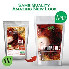 Color de pelo de henna rojo natural, paquete de 2 unidades, The Henna Guys