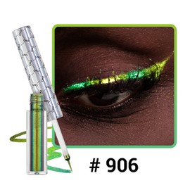 CHARMACY Chameleon Glitter Liquid Eyeliner, Metallic Shade Colour Shift Eye Liner, Highly Pigmented, 24H Long-Lasting, Waterproof and Anti-Smudge, Ultra-Fine Tip (#906)