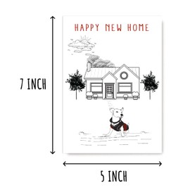 SMHGifts Happy New Home Card - New Home With Dog Card - Cute Card - Dog New House Card - Lovely Housewarming Card - Congrats Card For Friends