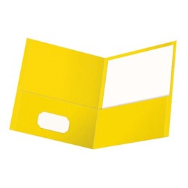 Oxford Two Pocket Folders, Paper, Letter Size, Yellow, 6 per Pack, Durable and Recycled File Folders for School and Office Use