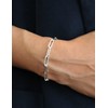 Silver Bracelet for Women 5mm Diamond-Cut Paperclip Chain Bracelet for