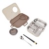 Stainless Steel Lunch Box with Soup Bowl Spoon Chopsticks Beige