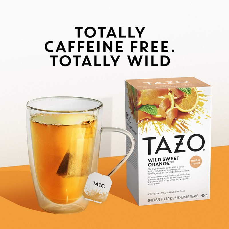 TAZO Wild Sweet Orange Tea Bags, Unsweetened Herbal Tea, Caffeine-Free,