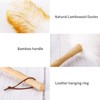 Lambs Wool Duster with Solid Bamboo Handle,Leather Hang Strap,18.9 inch