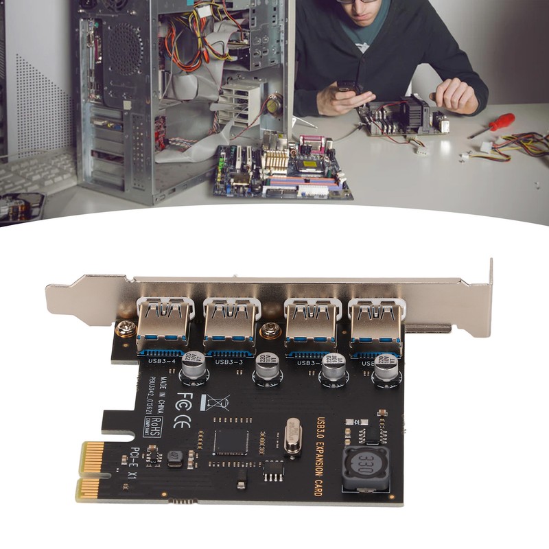 PCI E to USB 3.0 Expansion Card 4 Ports 5Gbps