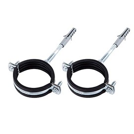 Specialist Clamp (Pack of 2) - Anti Vibration Single Metal Pipe Brackets, Ø 56-60 mm, Silver