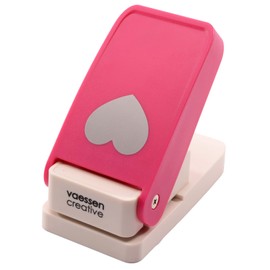 Vaessen Creative Heavy Duty Craft Punch - Heart - 3,75 x 3,4 cm Hole Punch - Cutter for Shrink Paper, Card Making, and Crafting, Pin