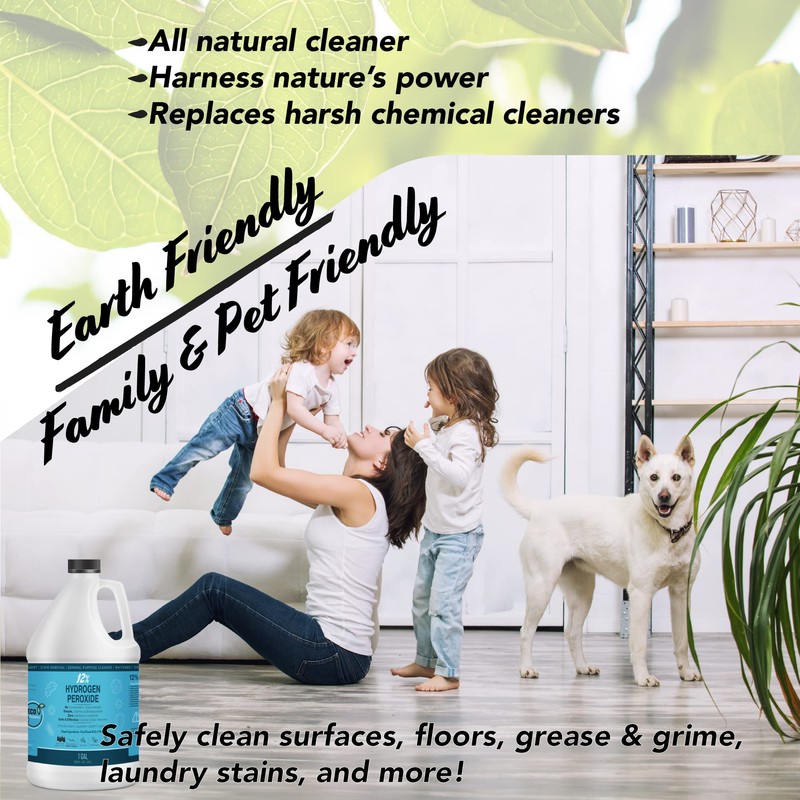 MAXTITE 12% Hydrogen Peroxide Solution - 1 Gallon Ecofriendly Natural