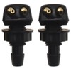 LBTODH 2PCS Car Wiper Washer Nozzle Black Double-hole Front Windshield