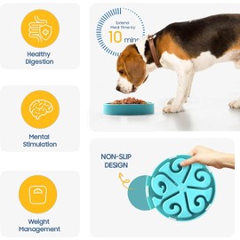 AdoPet Slow Feeder Dog Bowls, Dog Slow Feeder Bowl, Puzzle Dog Food Bowl, Maze Dog Food Bowl, Slow Eating Bowl, Suitable for All Breed Dogs