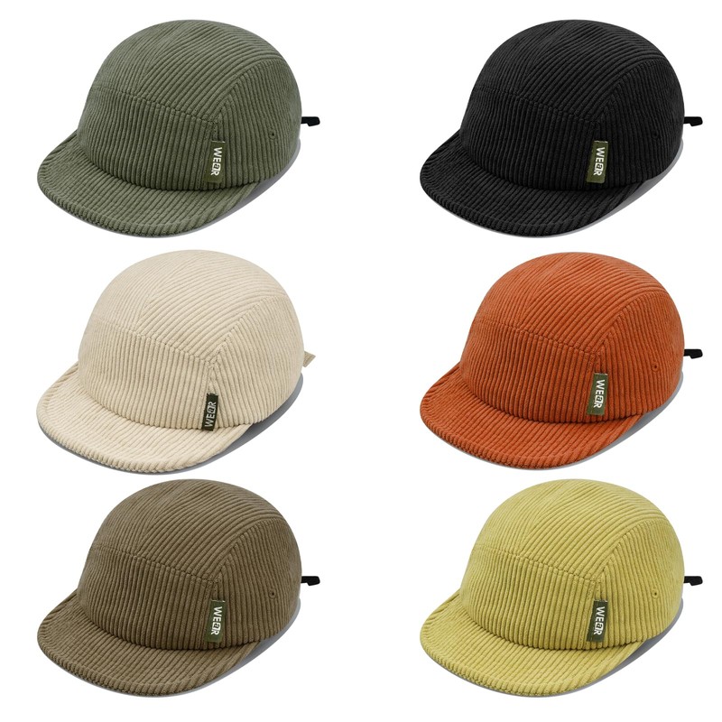 Croogo - Gorro de pana, unisex, 5 paneles, gorra de