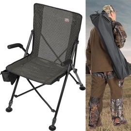 KEMIMOTO Portable Lightweight Folding Camping Chair 4 Legs Adjustable Height 300lbs Capacity Comfortable Breathable Stable Seats for Outdoor