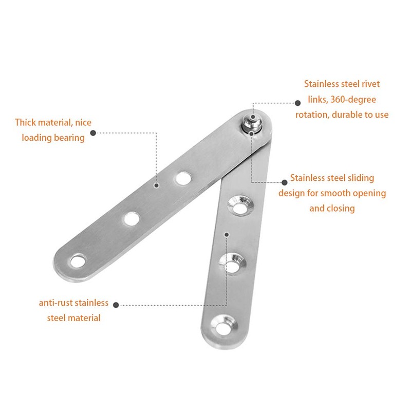 GOZOLA 4-Pack 360° Rotatable Door Pivot Hinges | Stainless Steel