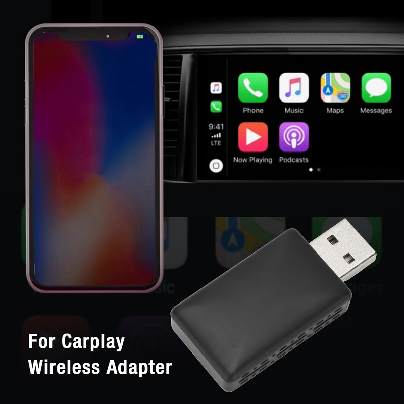 for Carplay Wireless Adapter with USB C USB A Cable
