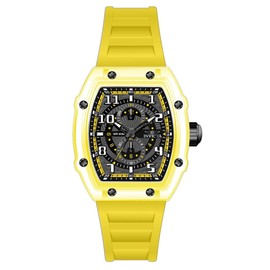 Invicta Racing Men 48.5mm Plastic Black + Yellow Yellow+Dark Grey dial VH61 Quartz