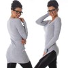Voyelles Women's Long Jumper Stretch Long Sleeve Plain Fine Rib