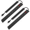 HHSOET 2 Pack 8 Outlet Metal Wall Mount Power Strip,
