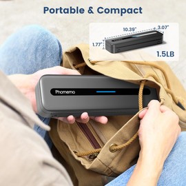 Phomemo Portable Printers Wireless for Travel, M832 Inkless Thermal Printer, Support 8.5'' x 11'' US Letter & A4, Small Bluetooth Mobile Printer for Office Home School, Compatible with Phone Laptop
