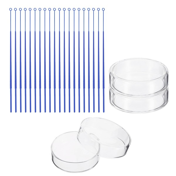 PATIKIL 60mm High Borosilicate Glass Petri Dishes with Lids, 4