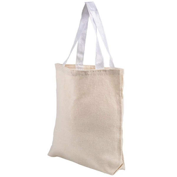 8.75 Inch Canvas Tote Bags Set of 12
