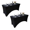 Yoquare 2 Pack Black 6FT Rectangular Spandex Table Cover -