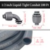 Wocloer 1/2 inch 100Ft Liquid-Tight Conduit Kit, Flexible Non Metallic