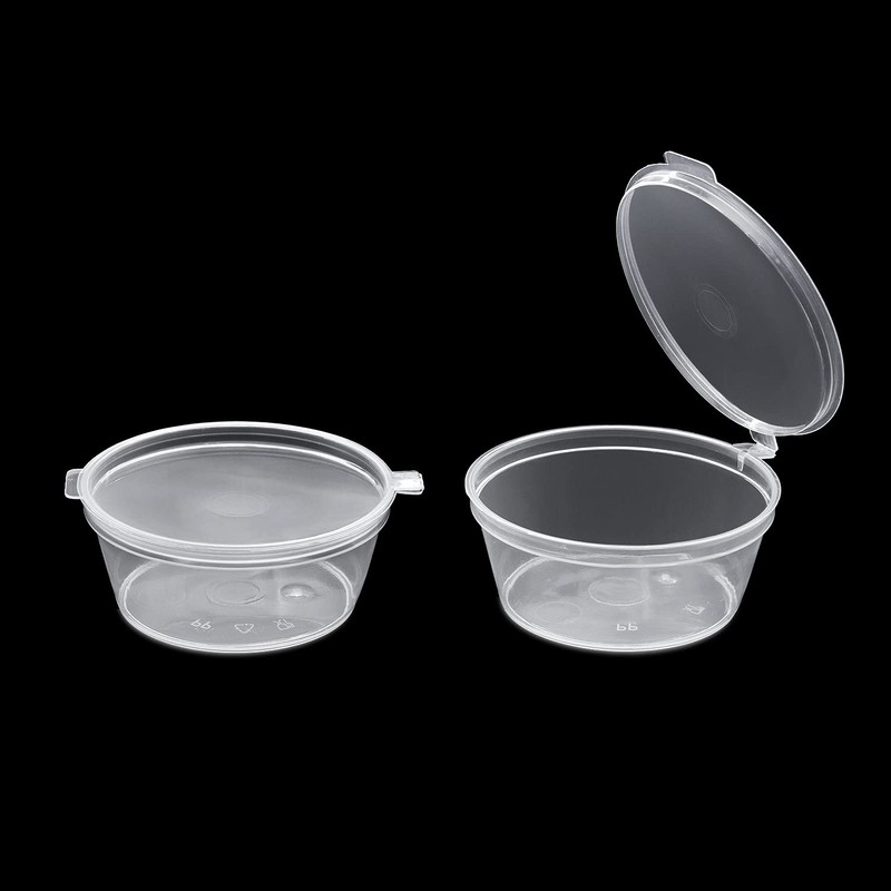 Party Essentials Leak Proof Plastic Condiment Souffle Containers with Attached