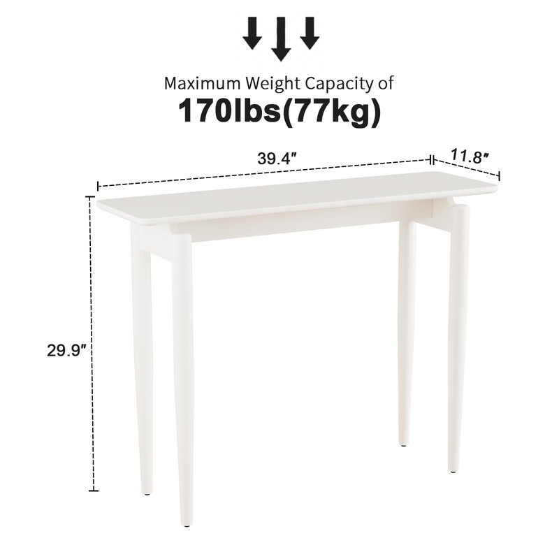 Wood Console Table White Entryway Table, Thin Console Table, Sofa