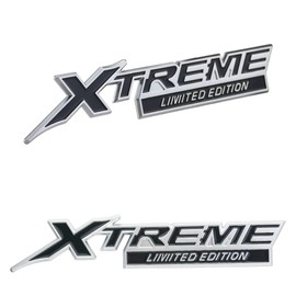 2X Xtreme X Treme Limited Edition Emblem 3D Badge Nameplate Logo Replacement for Xtreme Fender Side Trunk Rear (Silver Red), X1AQA-10