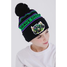 Monster Jam Grave Digger One Size Beanie Winter Hat Green OS Youth