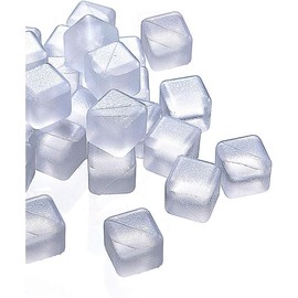 60 count Reuable Ice Cubes White Clear Plastic Ice Cube to Keep Our drinks such as Lemon  Water Cool Longer Pretty for Party Wedding Filled With Pure Water - Colour: 20, Size: Multicolor