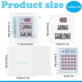 WJccsee Mini $1000 Savings Challenge Binder with 100 Cash Envelopes-Easy Budgeting Tool for Kids & Adults,Perfect for School,Home or Office, Makes Saving Fun and Accessible,Great Holiday Gift Option