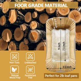 UBeeize 2lb Loaf Pan Liners, 150 PCS Loaf Pan Liners for Baking Bread 9x5, Non-Stick Bread Pan Liners, Pre-formed Rectangle Paper for Bread and Cakes