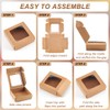 BENECREAT 20 Packs 12.5x12.5x4cm Brown Kraft Paper Box with Clear