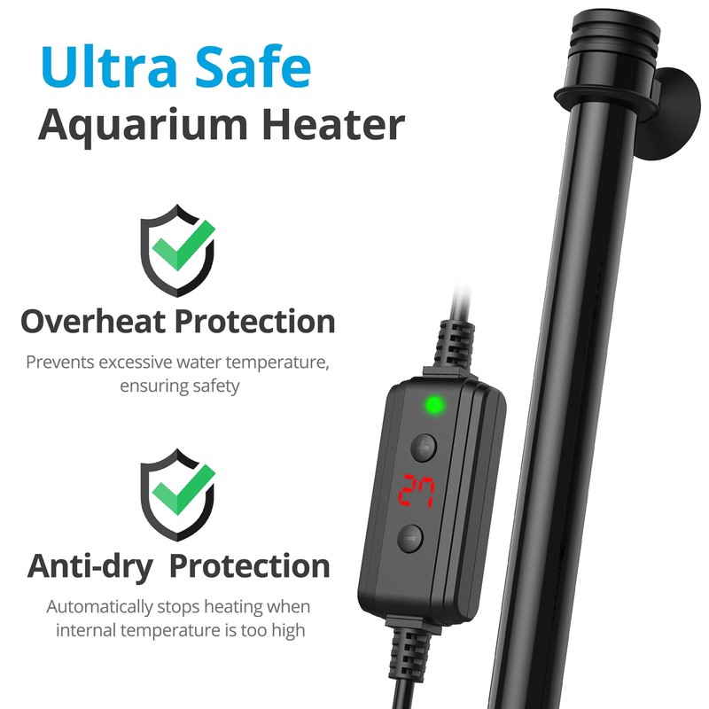 NICREW Fish Tank Heater, Submersible Aquarium Heater with External Temperature