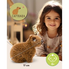 NICI Capybara Cuddly Toy Capy-Barbara 17 cm Sitting - Cute Stuffed Toy for Cuddling and Playing, Capybara Plush Toy for Cuddly Animal Lovers - 61222, Brown