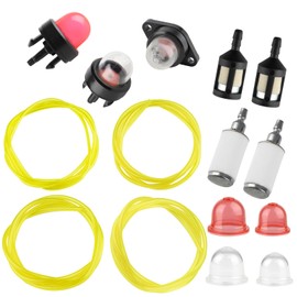 4 Size 2-Feet Fuel Line Gas Hose Tube for Small Engine Stihl Weedeater Poulan Craftsman Husqvarna homelite String Trimmer Chainsaw Blower with Primer Bulb Pump Fuel Filter