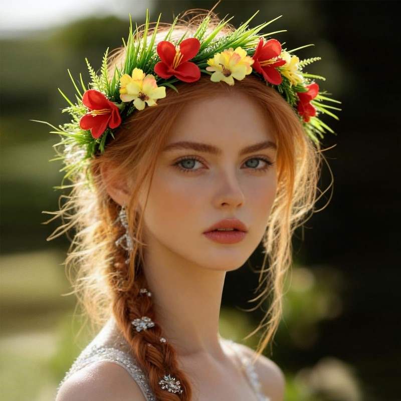 Hawaiian Flower Crown Flower Headband Tropical Floral Crown Headpiece