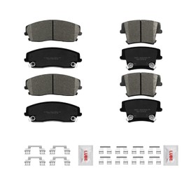 Fraxle Front and Rear Ceramic Brake Pads Set with Hardware For 2005-2018 Chrysler 300, 2006-2023 Dodge Charger, Challenger, 2005-2008 Magnum