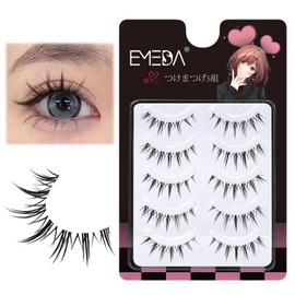 False Eyelashes, Cartoon Type, EMEDA Transparent Axis Handmade, Natural Eyelashes, Lifestyle Makeup, 7 Pairs