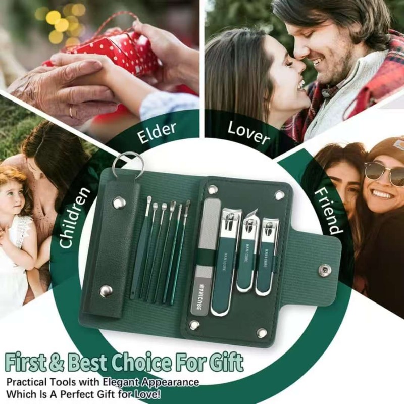 [ BorongPro ] Professional 10-in-1 Stainless Steel Nail Clipper Set