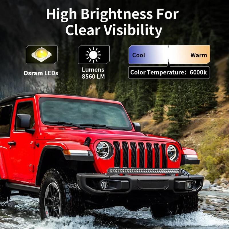 LASFIT 32 inch LED Light Bar, Single Row, Spot Flood