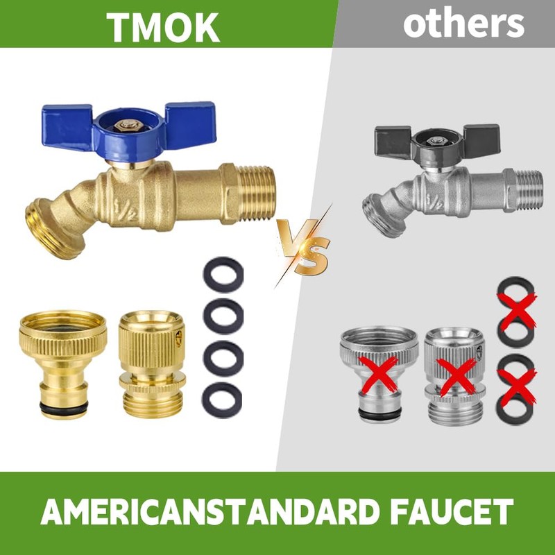 TMOK 1/2" Male NPT Inlet * 3/4" GHT Brass Outdoor